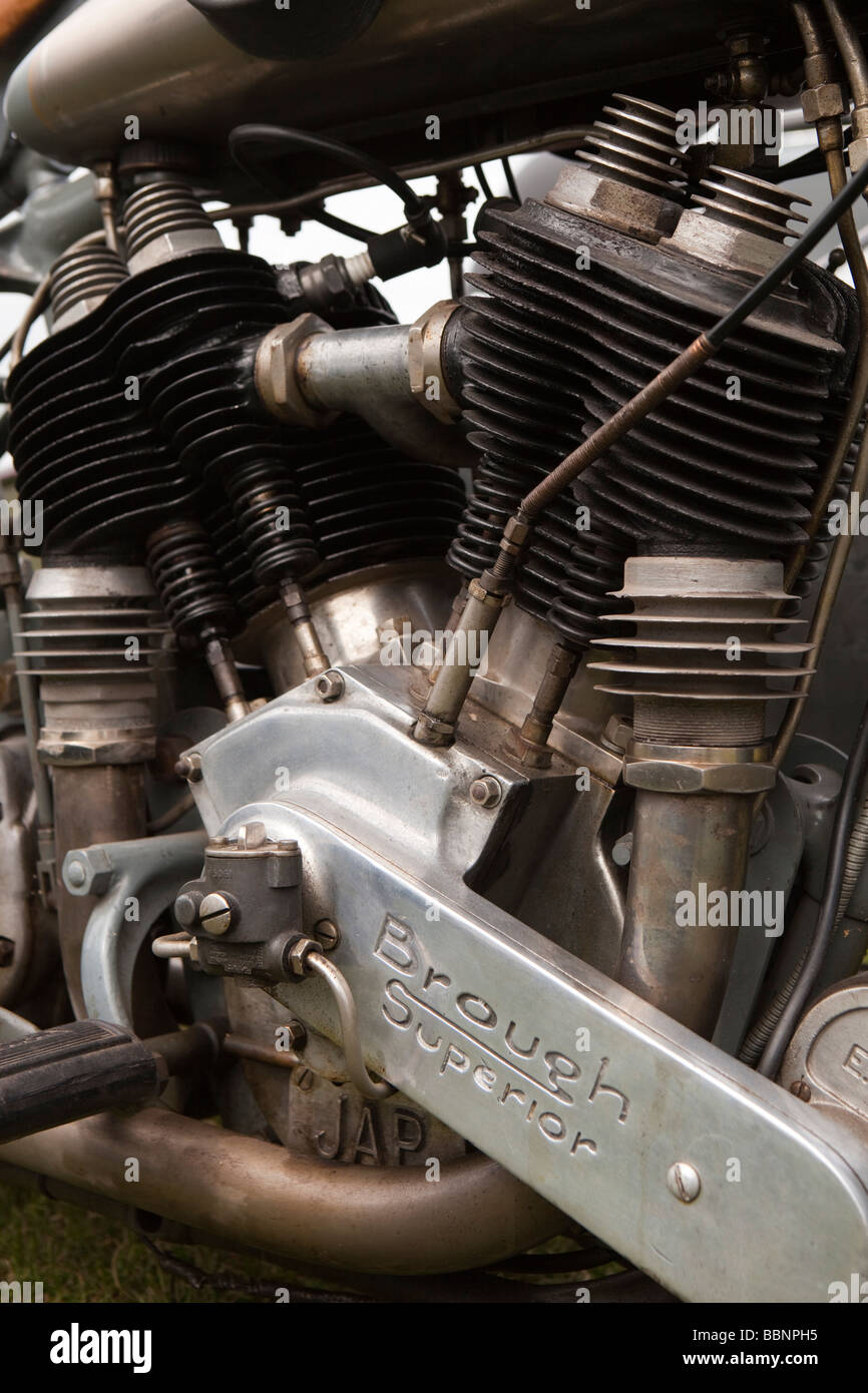Motore di trascinamento dell'annata 1930 Brough Superior motociclo Foto Stock