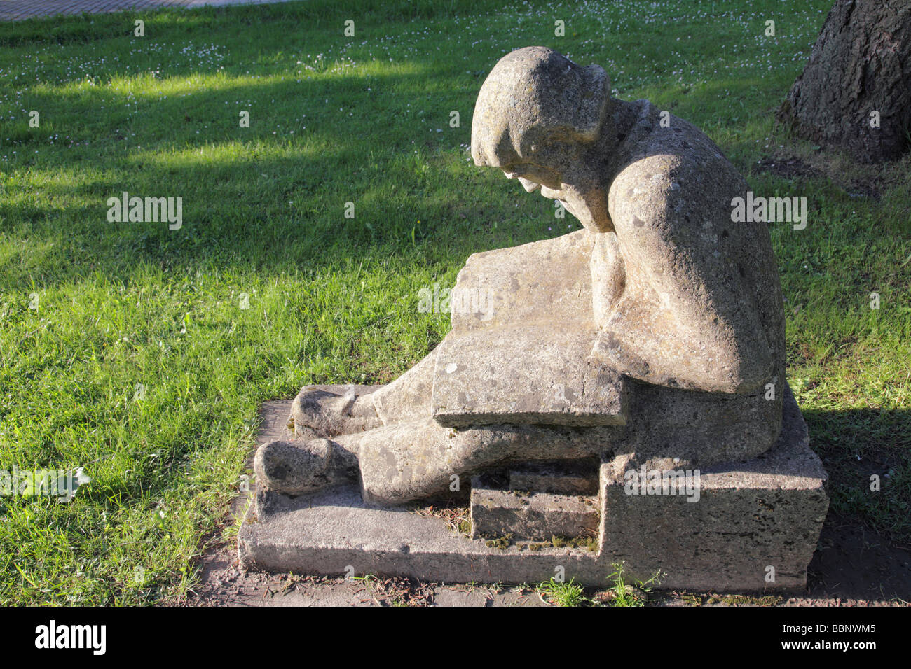 Scultura in pietra presso il parco di Sigulda, Lettonia, Stato baltico, l'Europa. Foto di Willy Matheisl Foto Stock