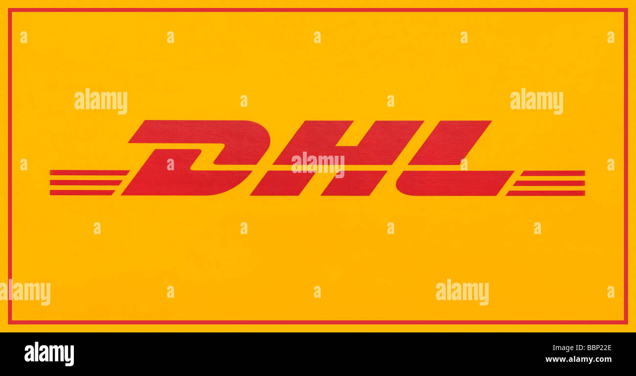 DHL mail logo servizio Foto Stock