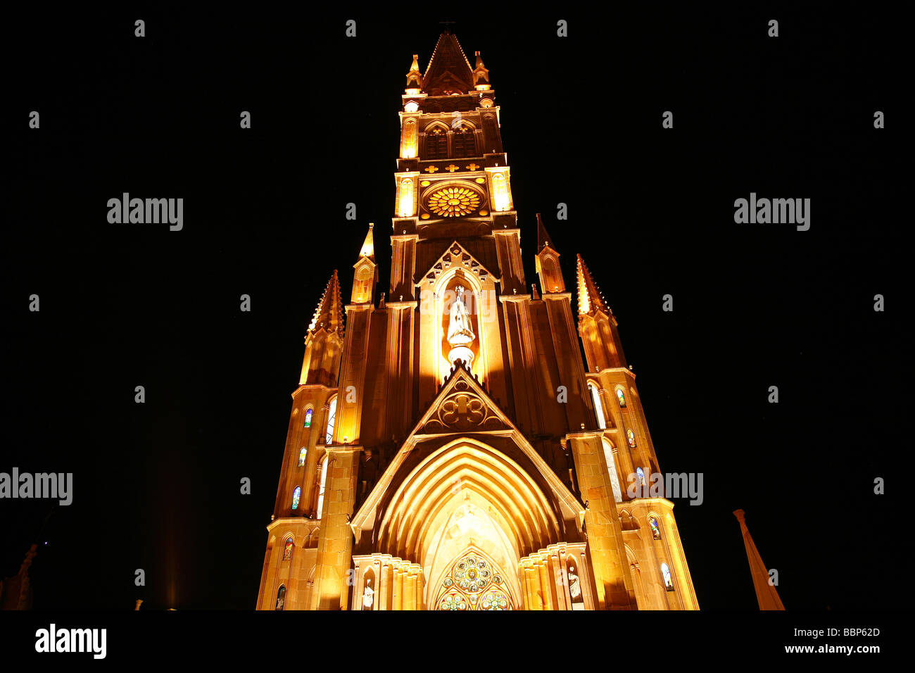 Cattedrale di San Michele Arcangelo in San Miguel De Allende una piccola città dello stato di stato di Guanajuato in Messico. Foto Stock