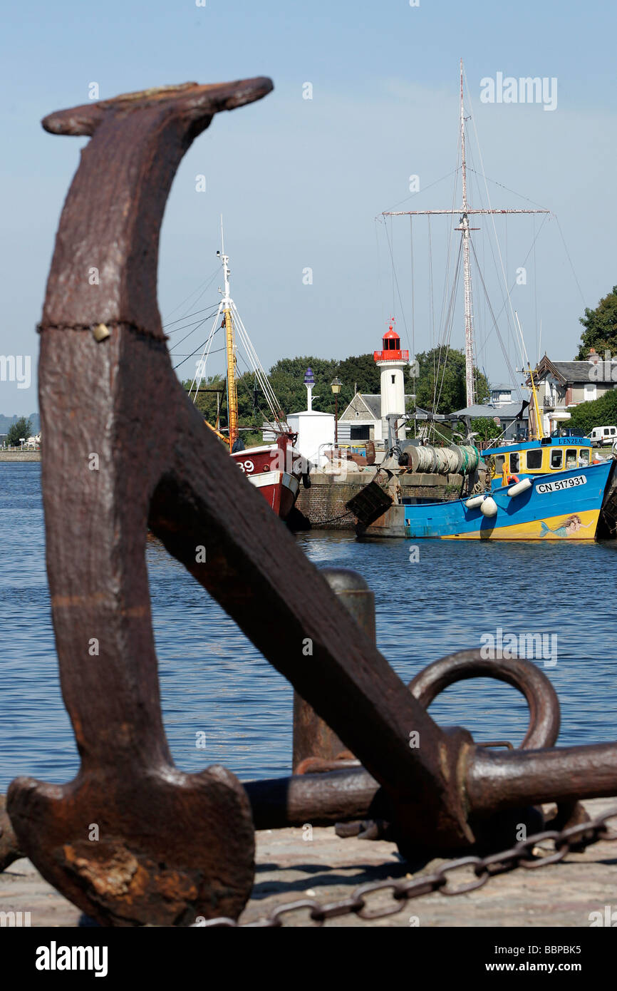 SEA ANCHOR, il porto di pesca, Honfleur, Calvados (14), in Normandia, Francia Foto Stock