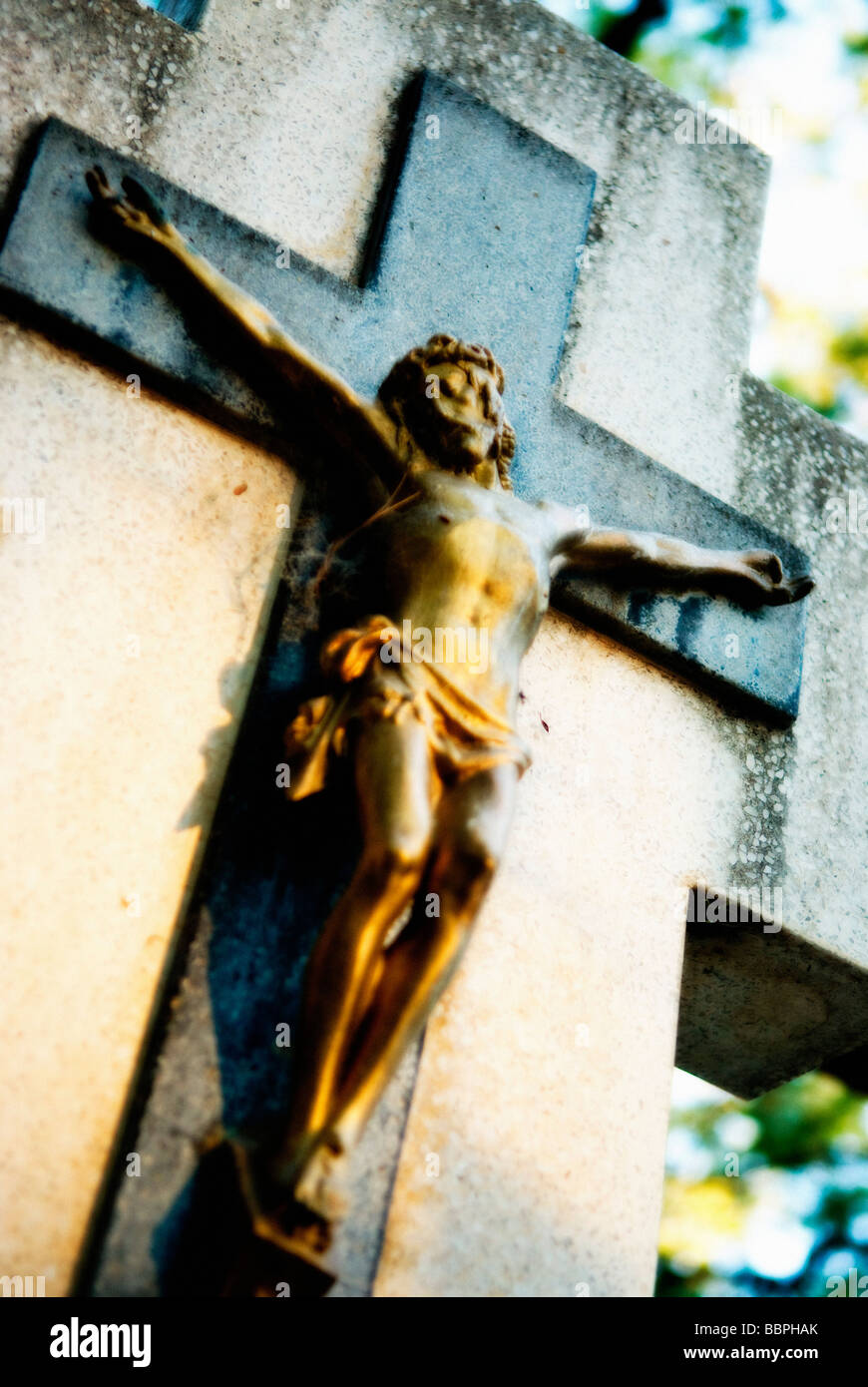 Messico;Close-up di lapide raffigurante Gesù sulla croce Foto Stock