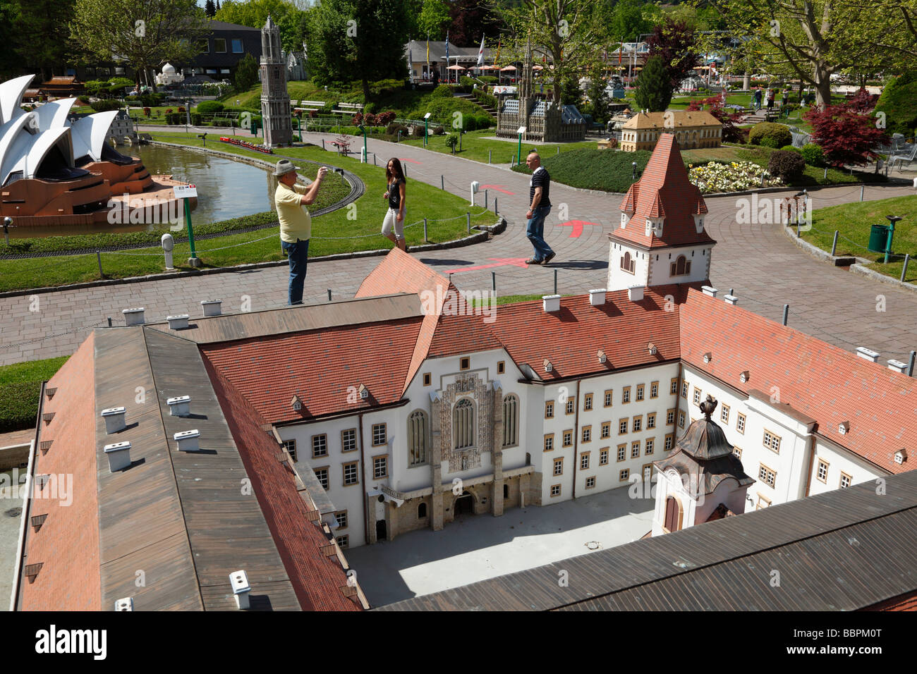 Replica del castello di Wiener Neustadt, Minimundus, Klagenfurt, Carinzia, Austria, Europa Foto Stock