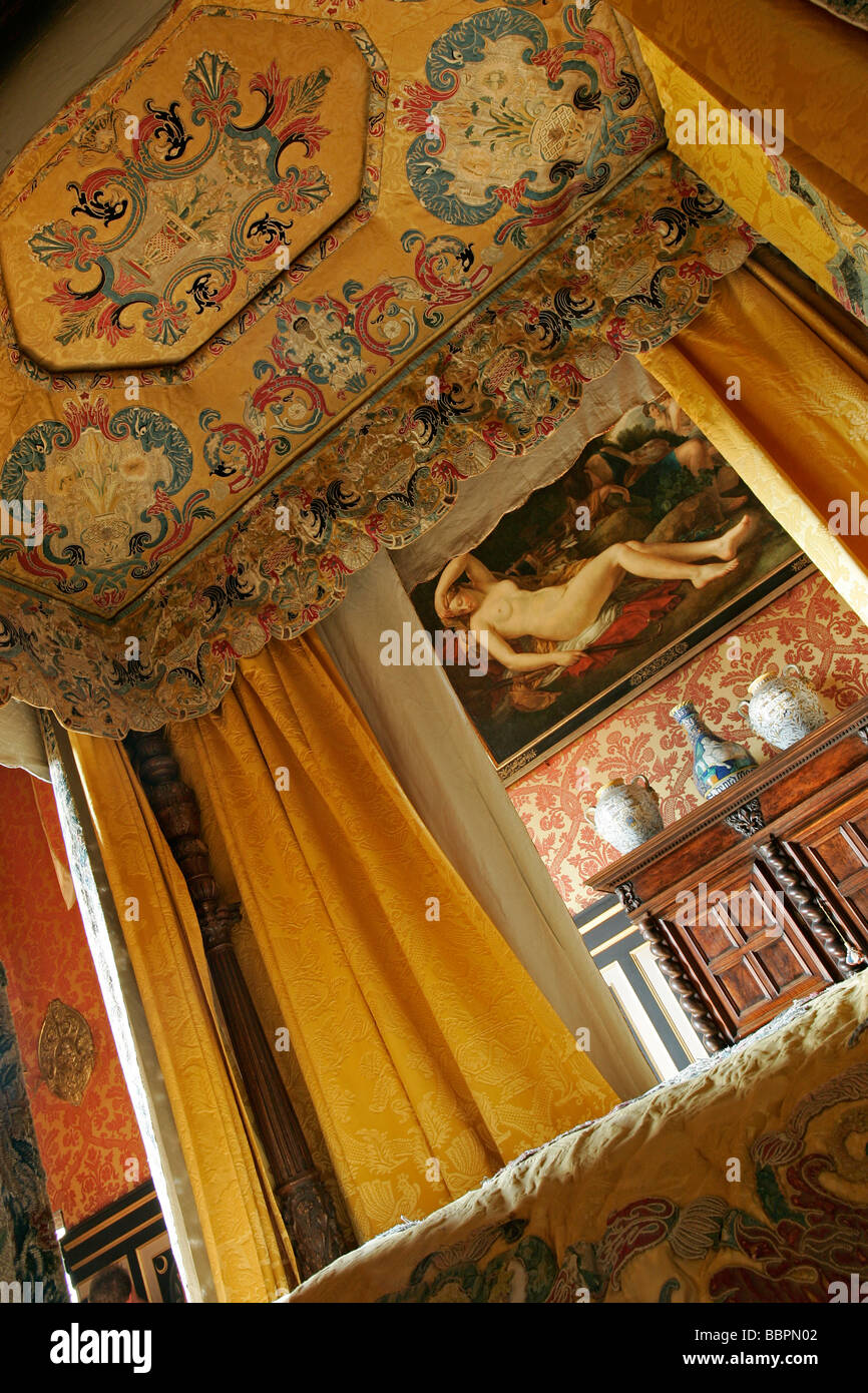 DIANE DE POITIERS' il letto e la camera da letto, Chateau D'Anett, EURE-ET-LOIR (28), Francia Foto Stock