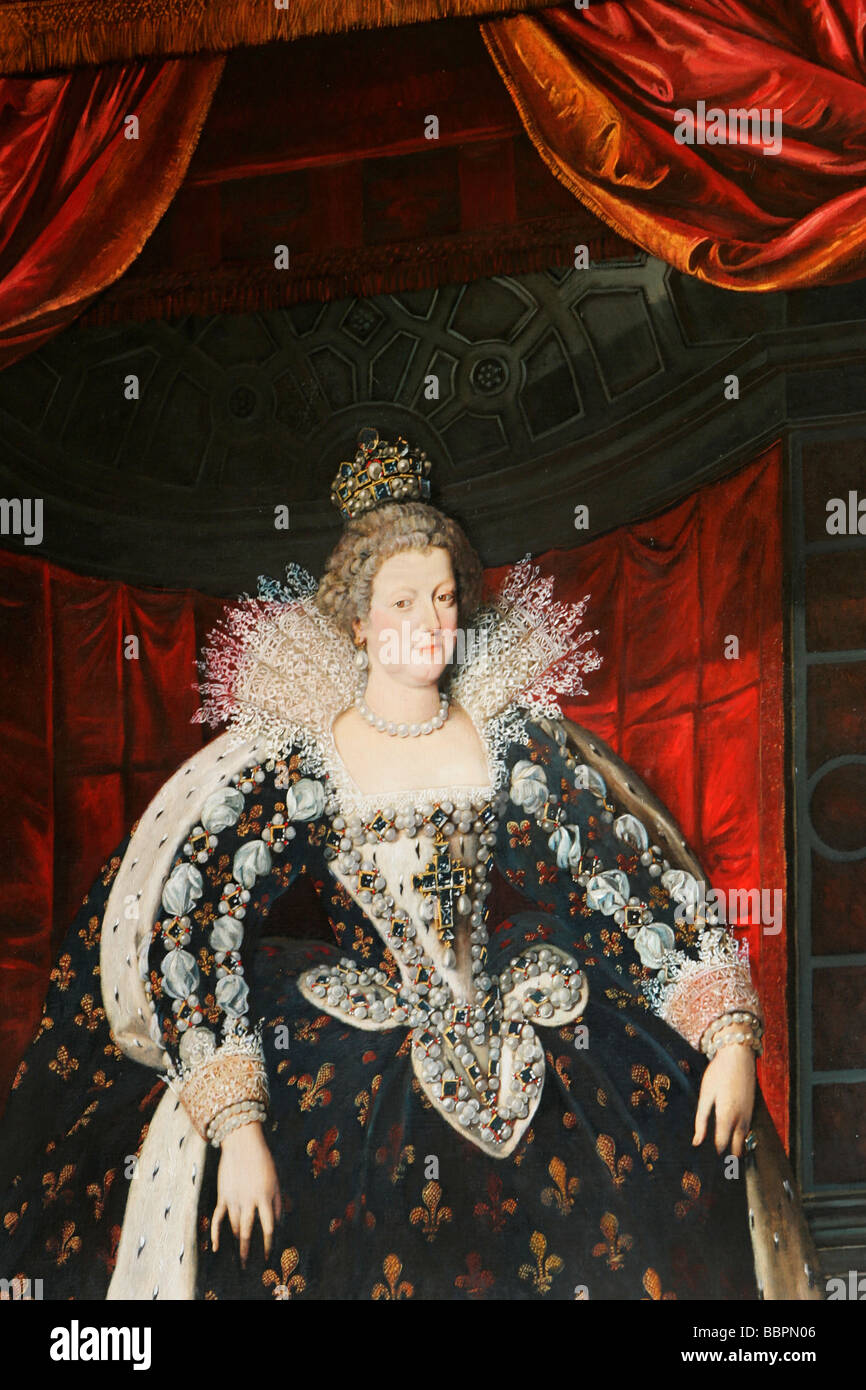 Dipinto raffigurante Maria de' Medici, cugino di Caterina, GUARDROOM, Chateau D'Anett, EURE-ET-LOIR (28), Francia Foto Stock