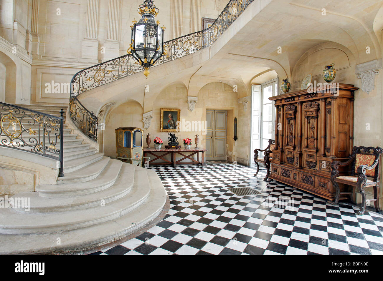 Grande Scala principale, 1680, Chateau D'Anett, EURE-ET-LOIR (28), Francia Foto Stock