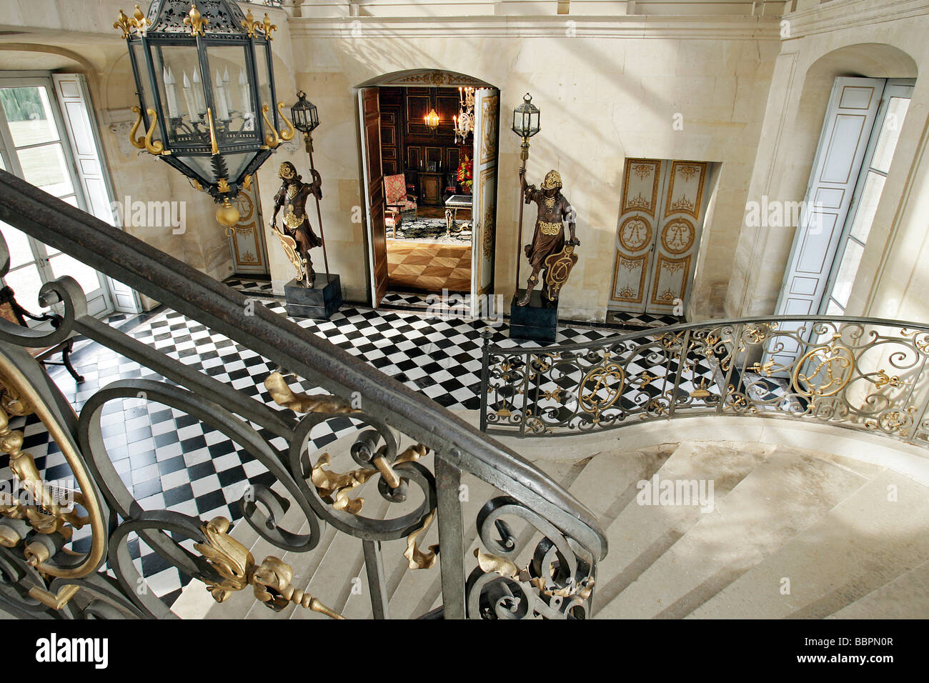Grande Scala principale, 1680, Chateau D'Anett, EURE-ET-LOIR (28), Francia Foto Stock