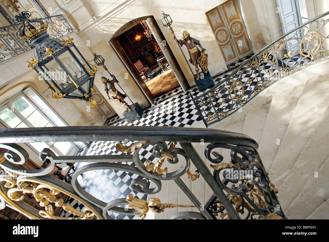 Grande scalone, 1680, Chateau D'Anett, EURE-ET-LOIR (28), Francia Foto Stock