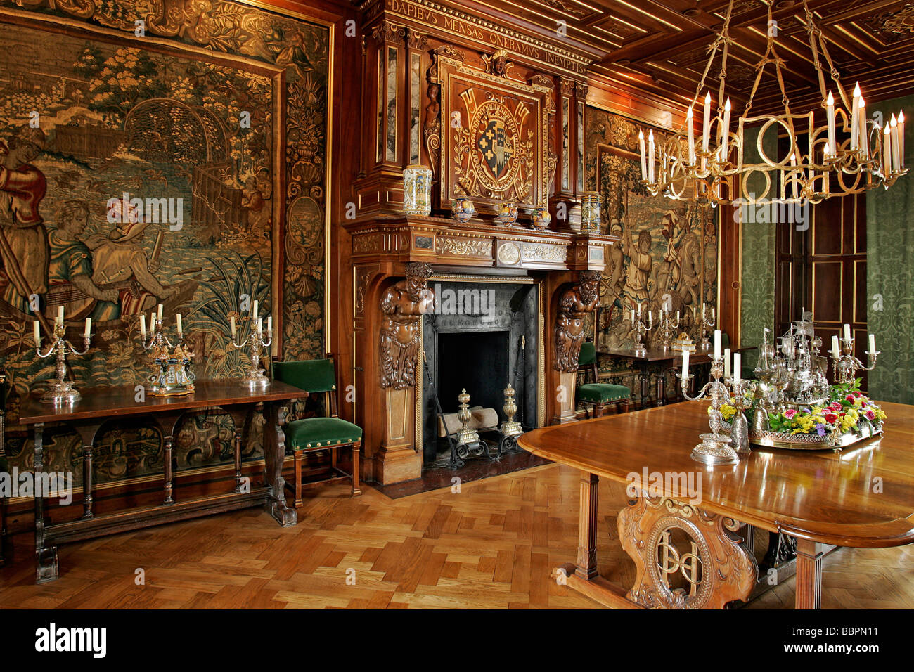 La SALA DA PRANZO, Chateau D'Anett, EURE-ET-LOIR (28), Francia Foto Stock