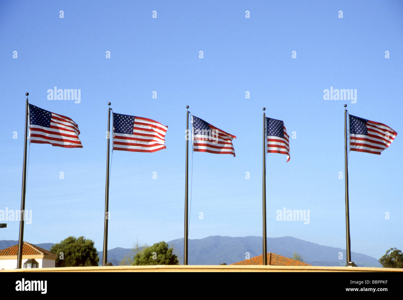 Bandiera americana usa usa colpo di vento brezza parzializzatore di 'stelle e strisce' Foto Stock