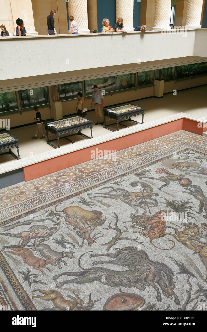 Il grande mosaico di caccia da APAMEA, Siria, ROYAL musei di arte e di storia, BRUXELLES, BELGIO Foto Stock