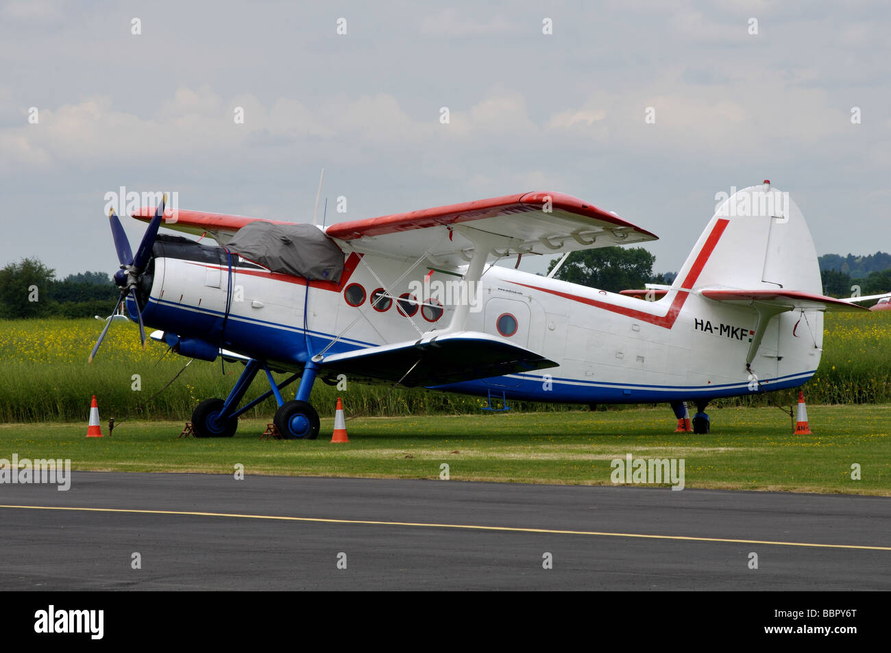 Antonov An-2 aeromobili a Welesbourne Aiefield, Warwickshire, Inghilterra, Regno Unito Foto Stock