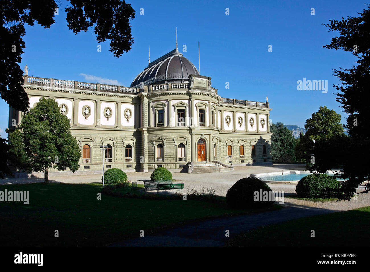 Il palazzo del museo ARIANA, Ginevra, Svizzera Foto Stock