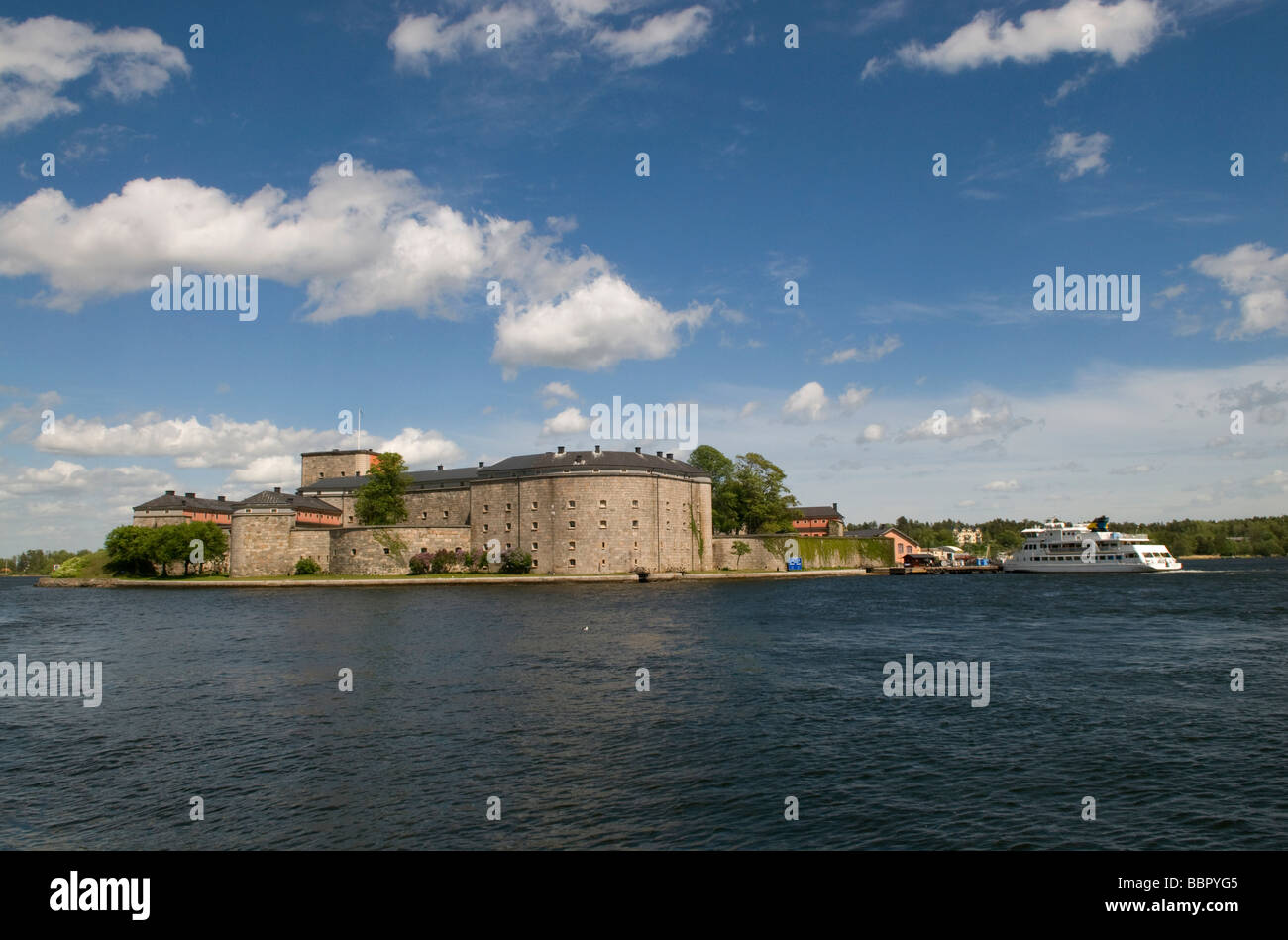 La Fortezza di Vaxholm a Vaxholm nell'arcipelago di Stoccolma in Svezia Foto Stock