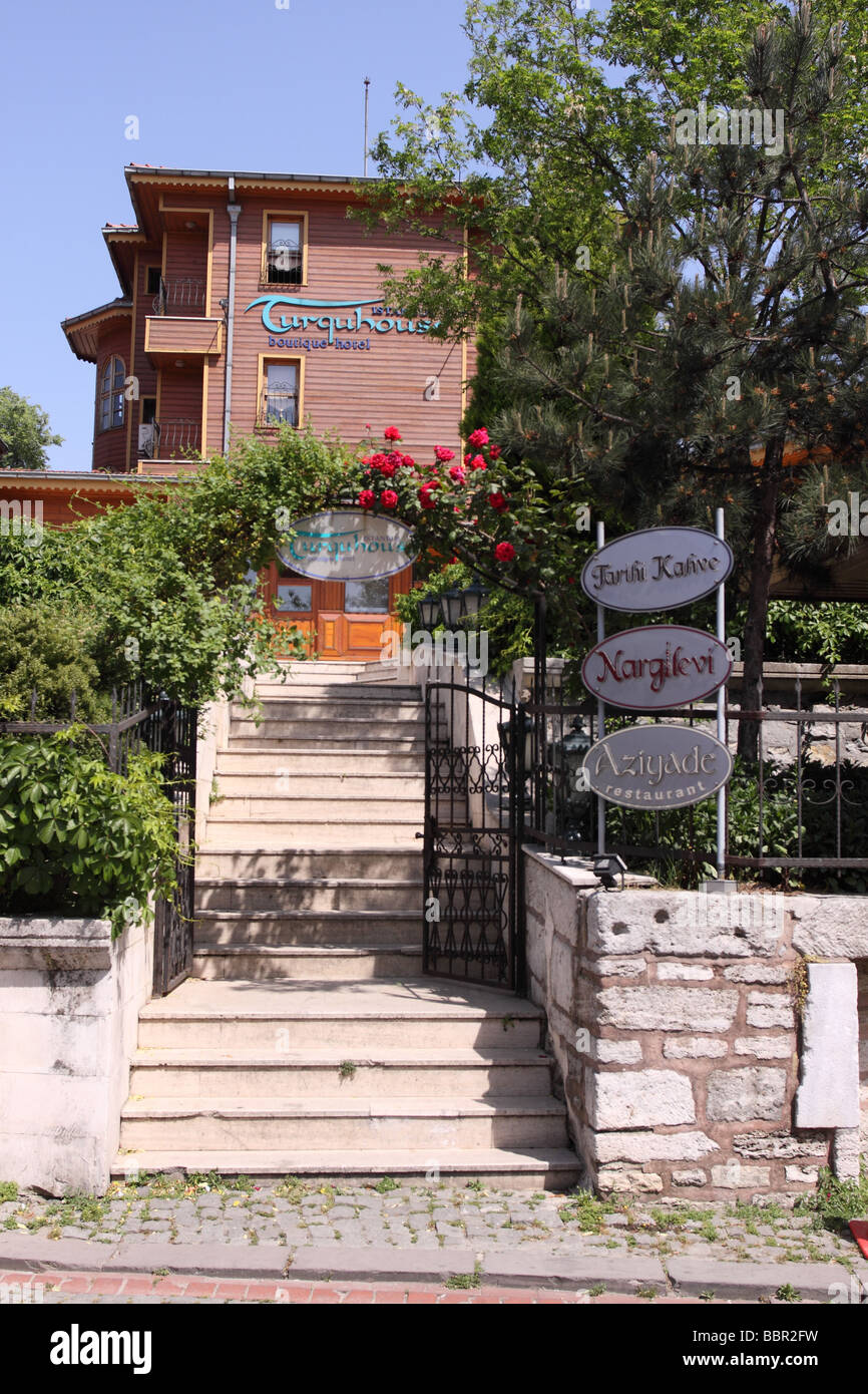 Istanbul Turchia il Turquhouse Hotel a Pierre Lotti sito in Eyup Foto Stock