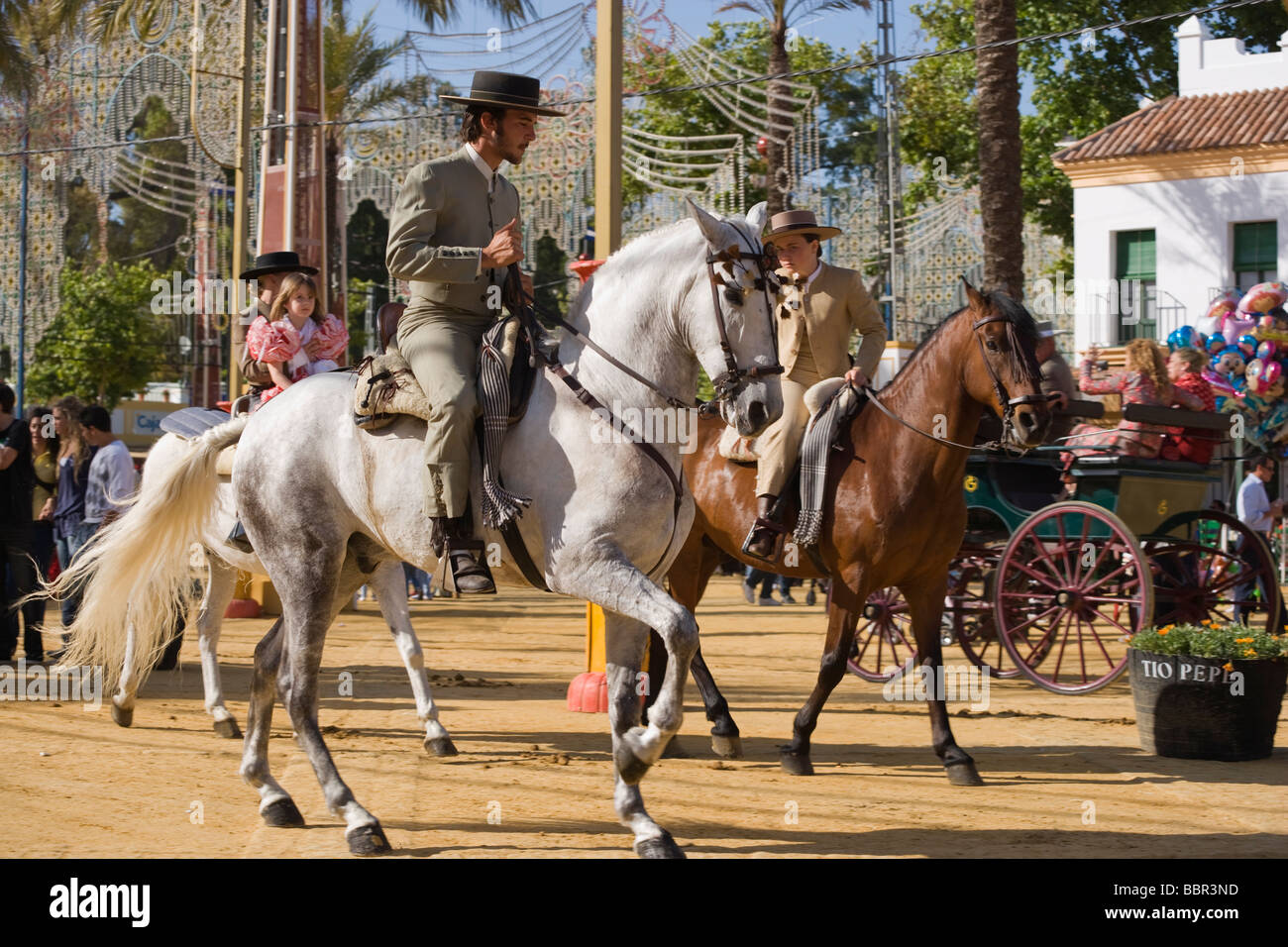 Jerez de la Frontera fiera cavalli Andalusia Spagna Foto Stock