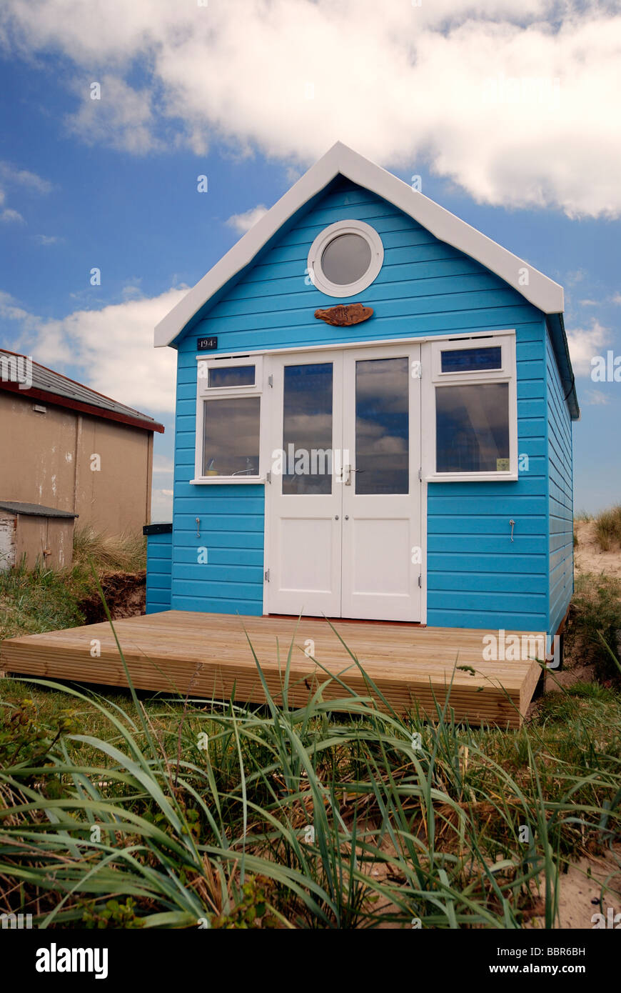 Ampia deluxe beach hut Foto Stock