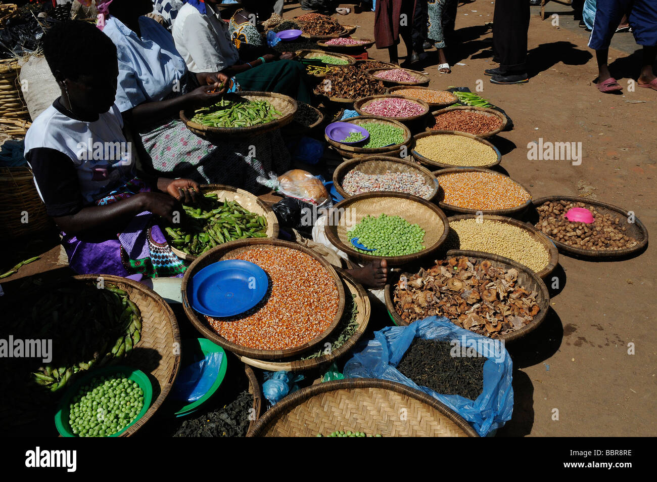 Il mercato di verdure a Lilongwe capitale del Malawi in Africa Foto Stock