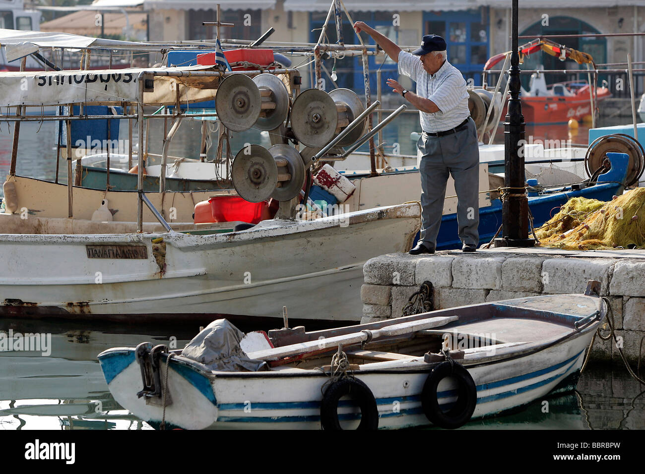 Porto di Rethymnon, Creta, Grecia Foto Stock