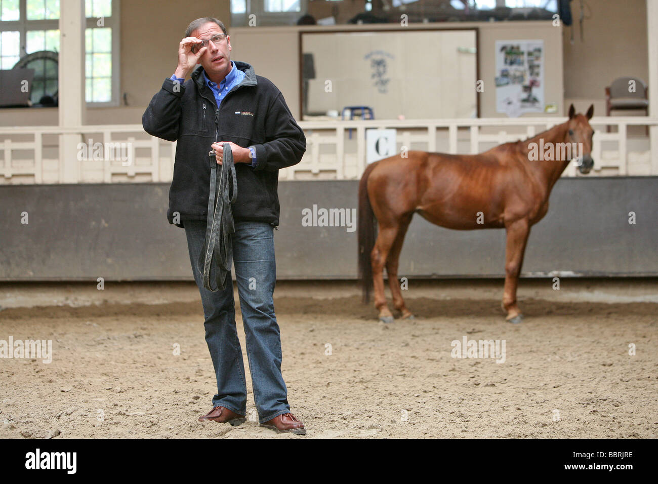 BRIEFING CON IL PULLMAN, seminario di coaching da cavalli. I CAVALLI correggere e ottimizzare i dirigenti di società" Foto Stock
