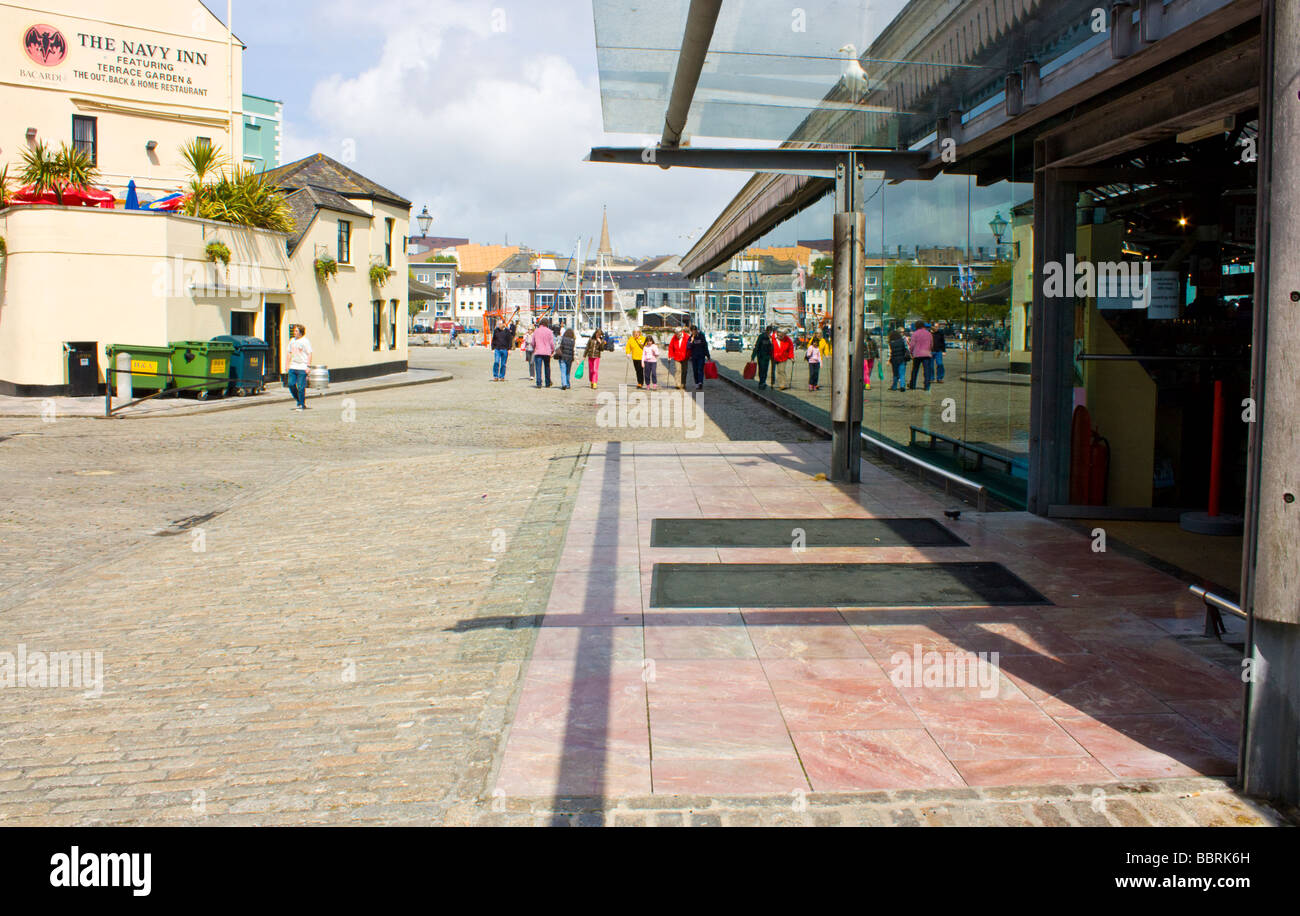 Steet scena Barbican Plymouth Devon UK Foto Stock