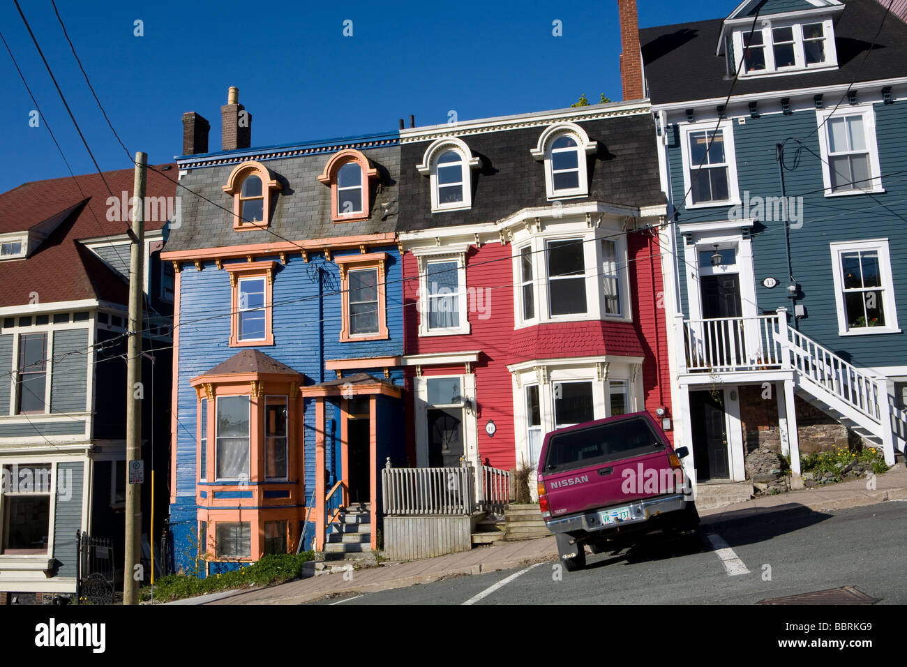Case colorate St John s Terranova in Canada Foto Stock