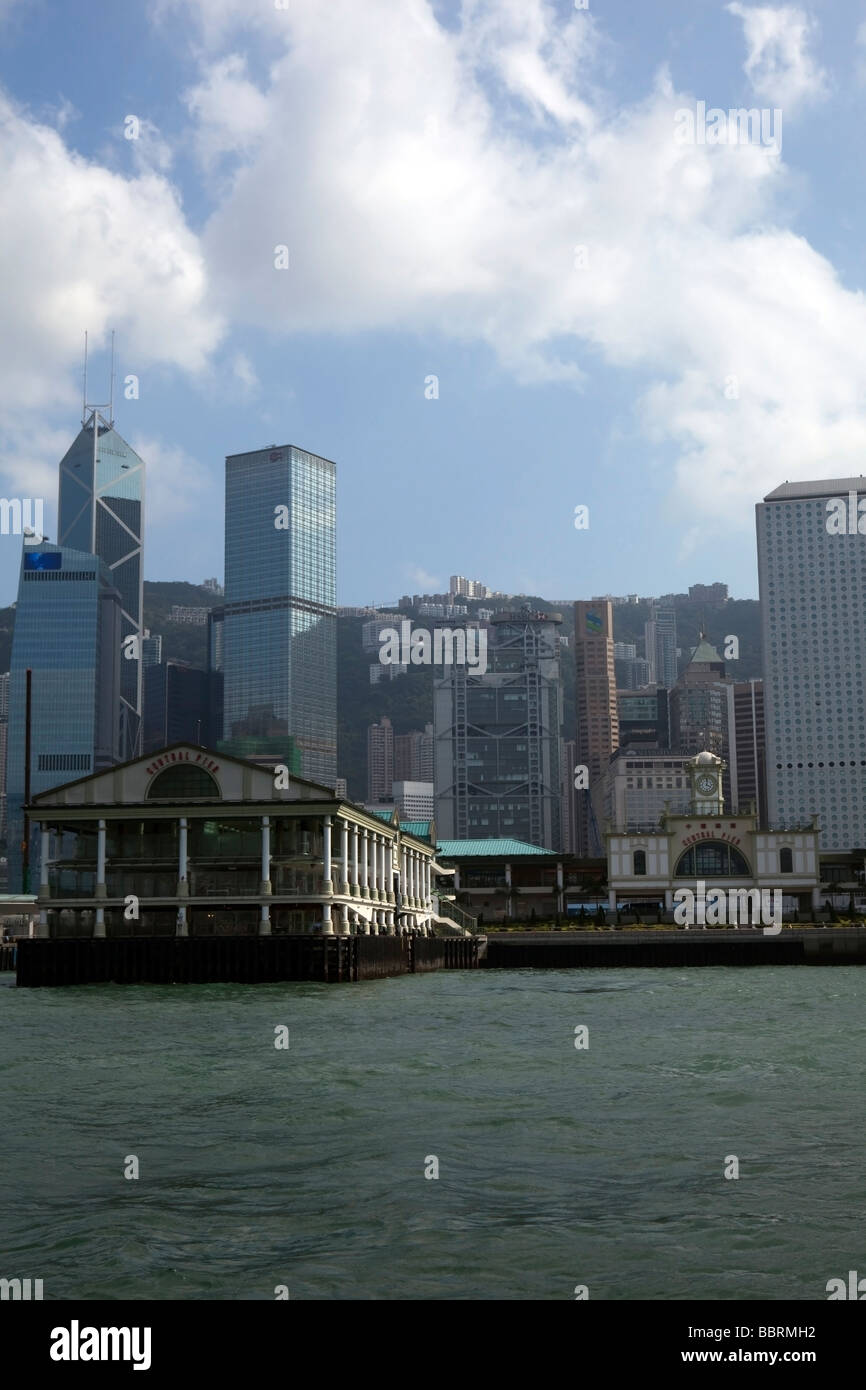 Una vista di pilastri centrali di Hong Kong Foto Stock