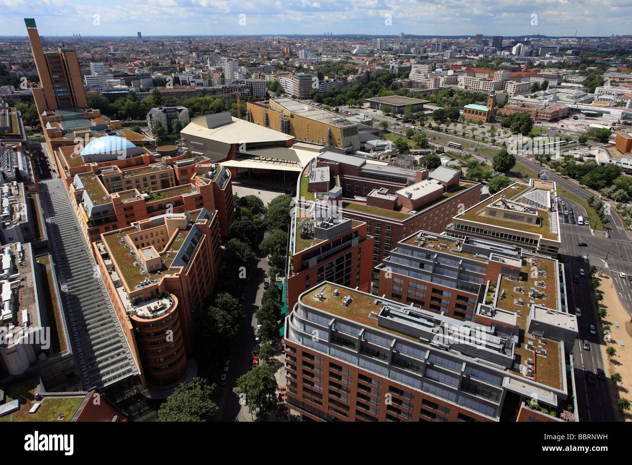 Germania Berlin Potsdamer Platz area vista aerea Foto Stock