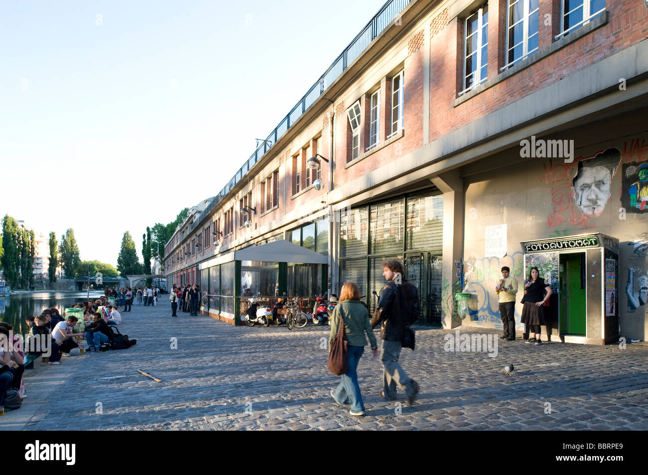 Parigi Canal St Martin musica indipendente punto Club Ephémère Foto Stock