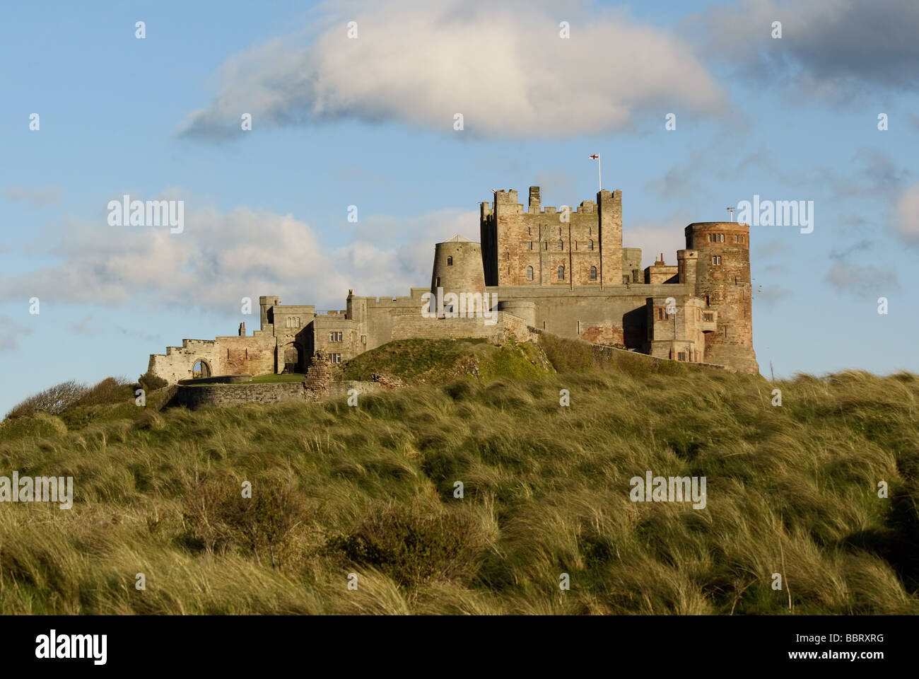 Il castello di Bamburgh in Northumberland Foto Stock