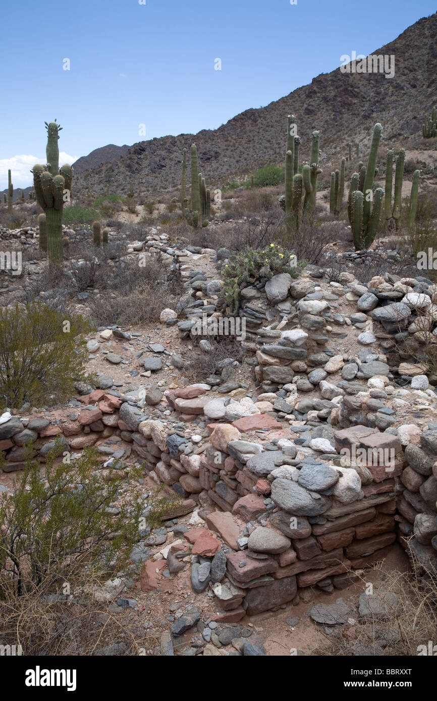 Il ripristinato sito archeologico presso la Paja, Provincia di Salta, Argentina Foto Stock