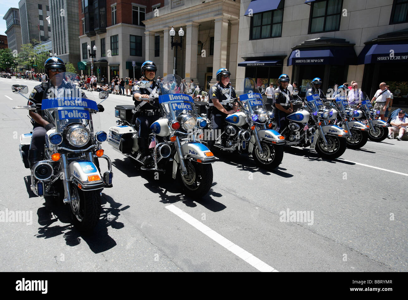 Boston polizia moto bridage Foto Stock
