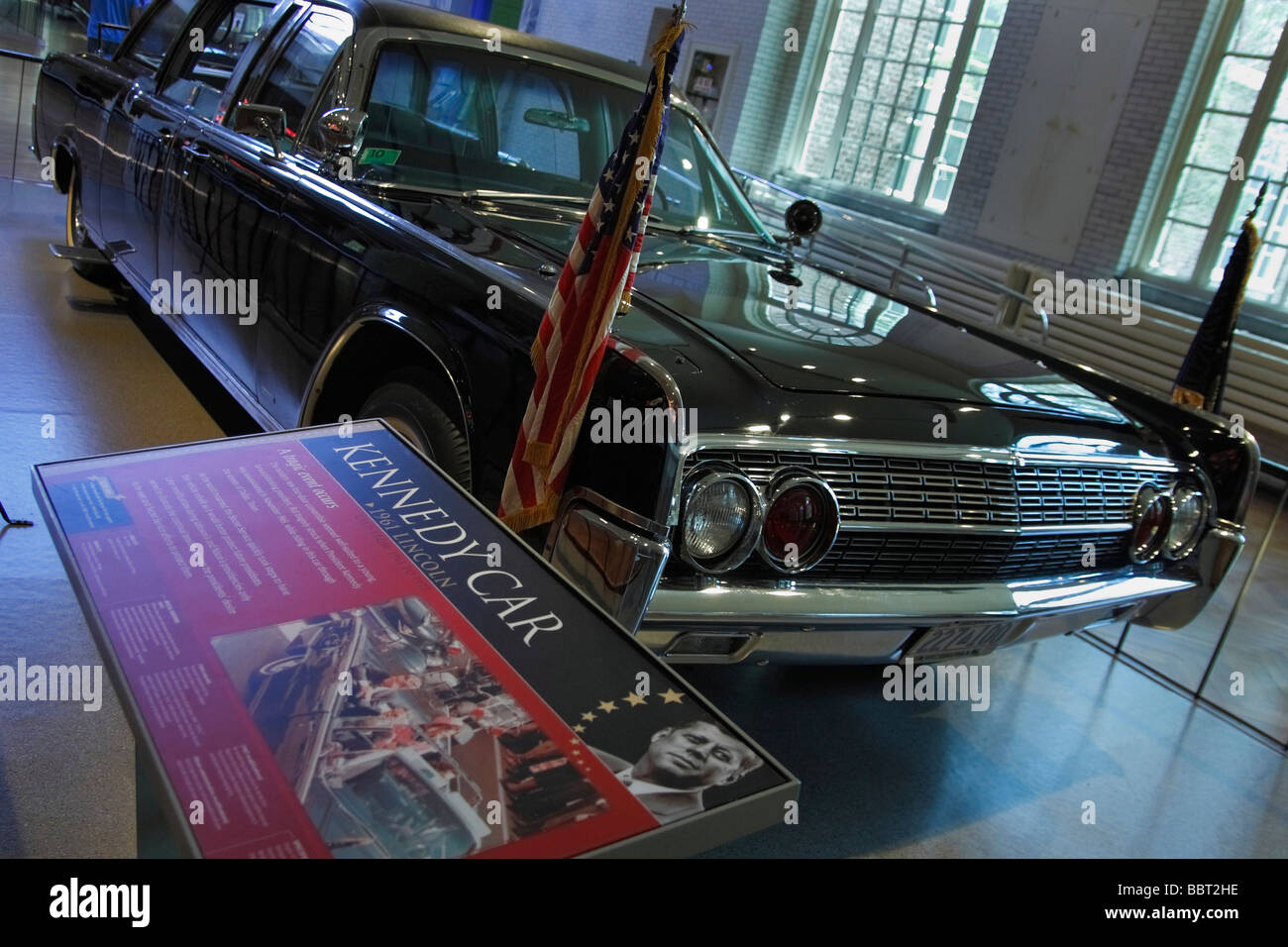 1961 il presidente continentale di Lincoln John F Kennedy un'auto d'epoca al museo Henry Ford immagini immagini foto orizzontali negli Stati Uniti ad alta risoluzione Foto Stock