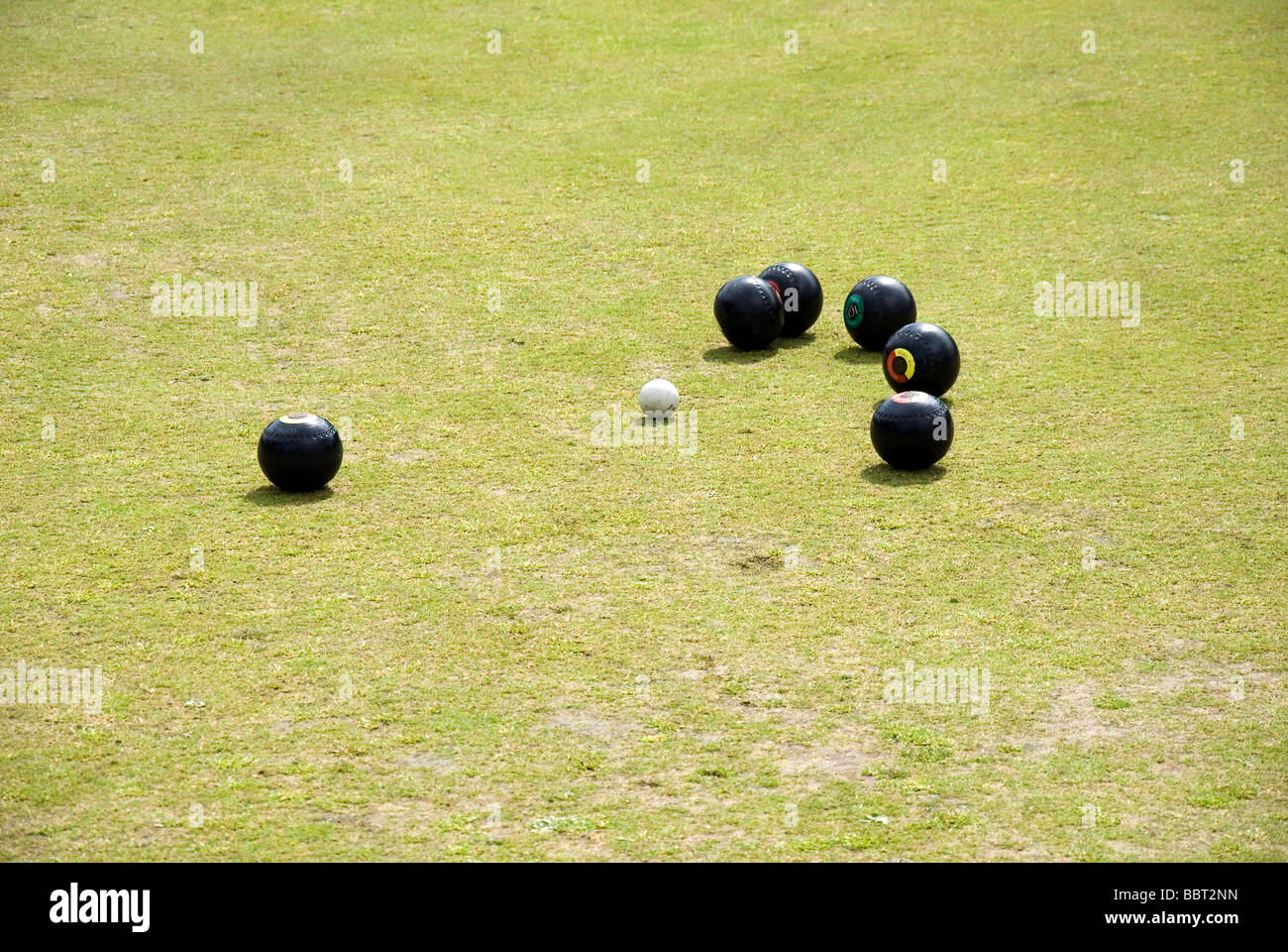 Palle al Bowling Green al Battersea Park Foto Stock