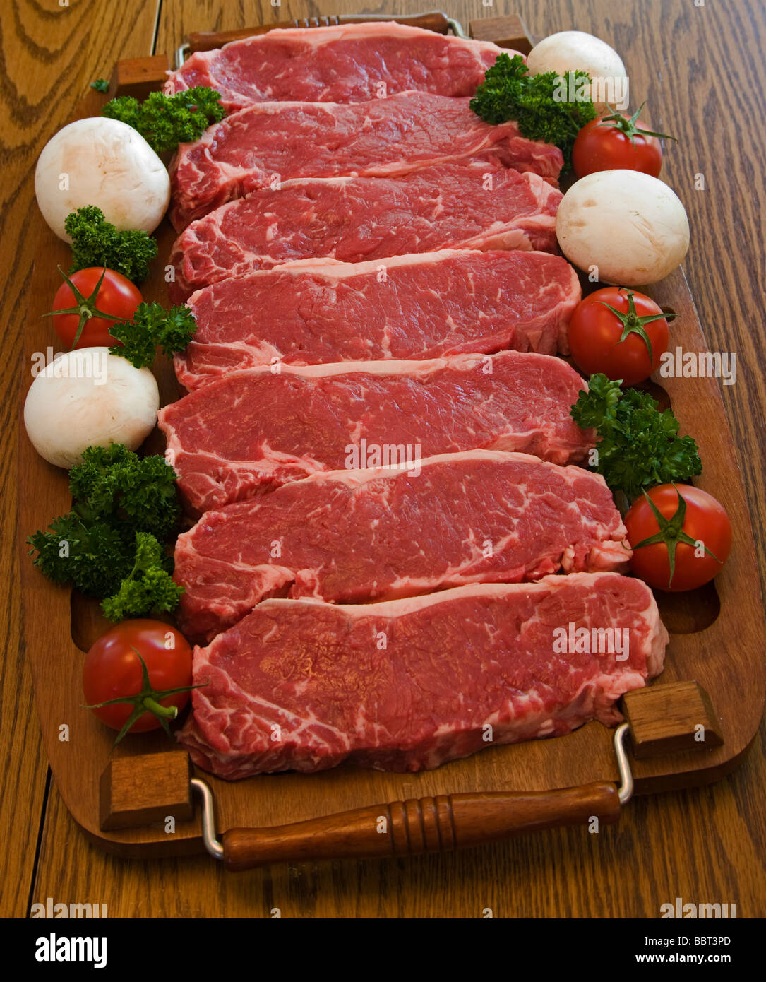 Canada grado AAA NewYork steak pronto per il grill Foto Stock