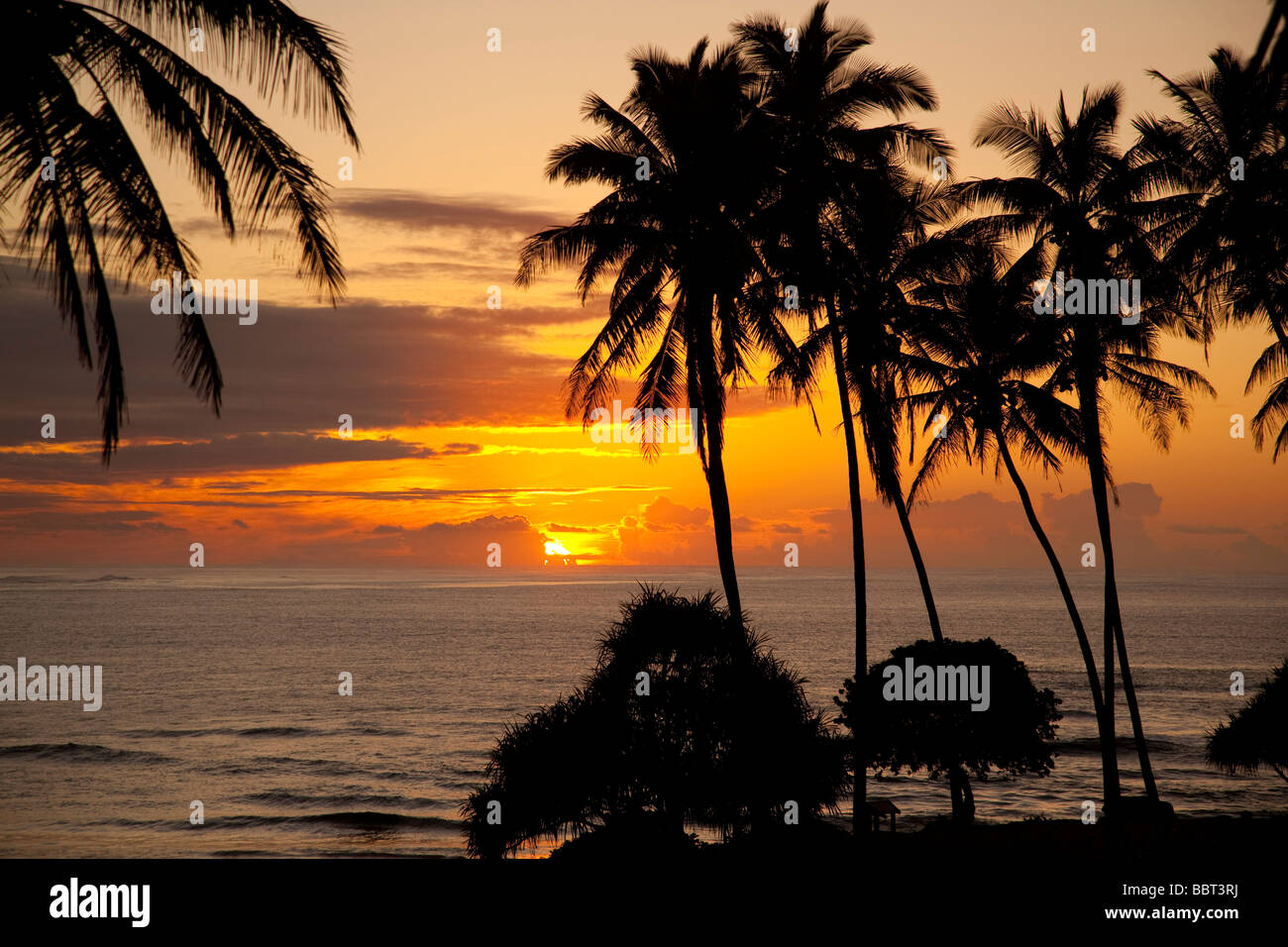 Sunrise Fiume Wailua Beach State Park Kauai Hawaii Foto Stock