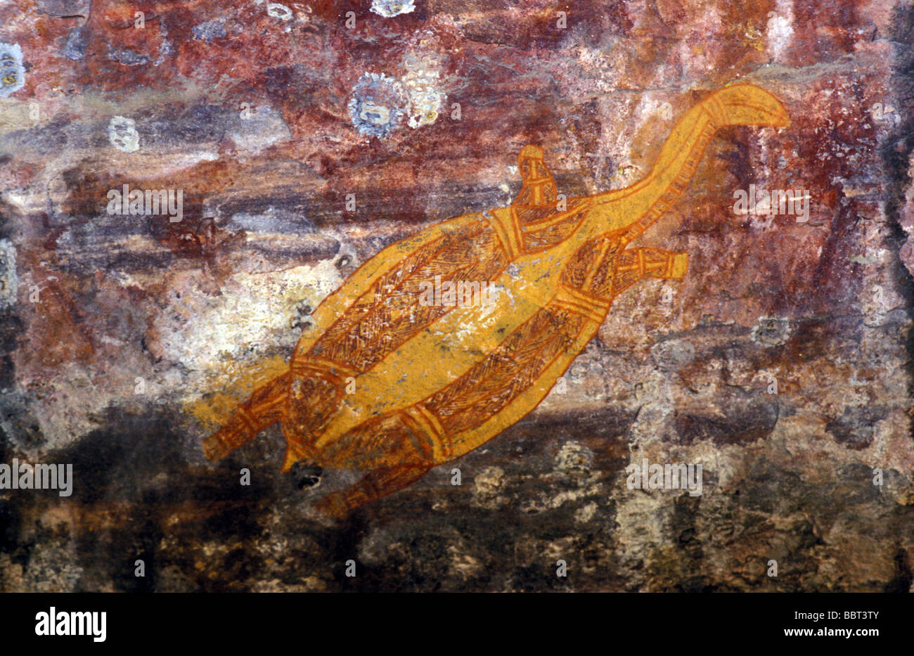 Nourlangie Rock aborigena arte kakadu Territorio del Nord Australia Foto Stock