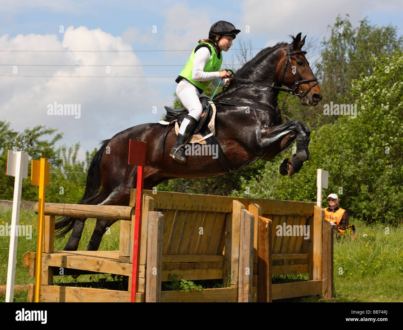 Tre giorni di manifestazione pilota prendendo parte al Cross Country fase presso il cavallo di Mosca Trial 2009 Foto Stock