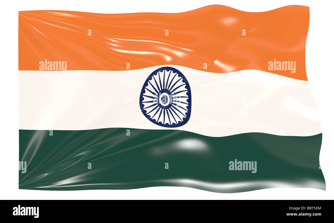 Grande immagine della bandiera di India Foto Stock