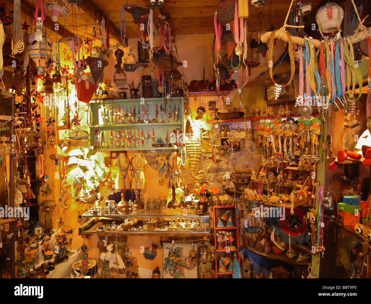 Negozio di artigianato, Città Vecchia, Alonissos Island, Grecia, Europa Foto Stock