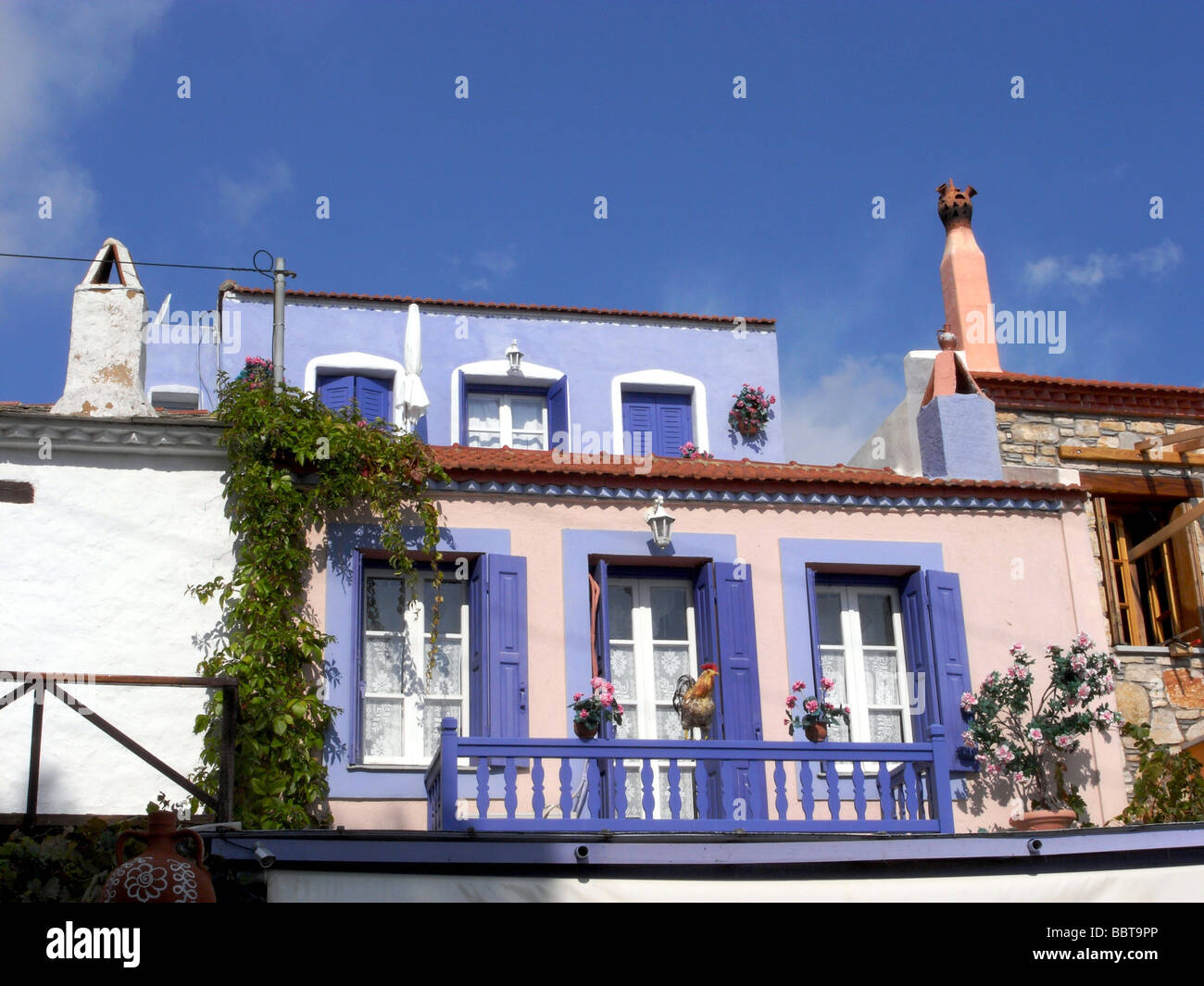 Tipica casa greca, Città Vecchia, Alonissos Island, Grecia, Europa Foto Stock