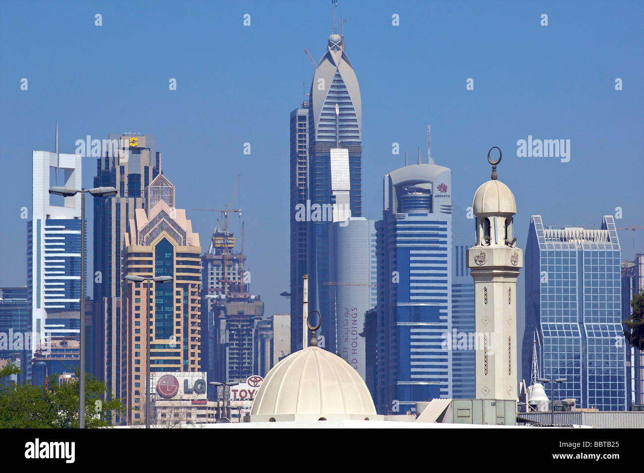 Il Dubai Sheikh Zayed road area Foto Stock