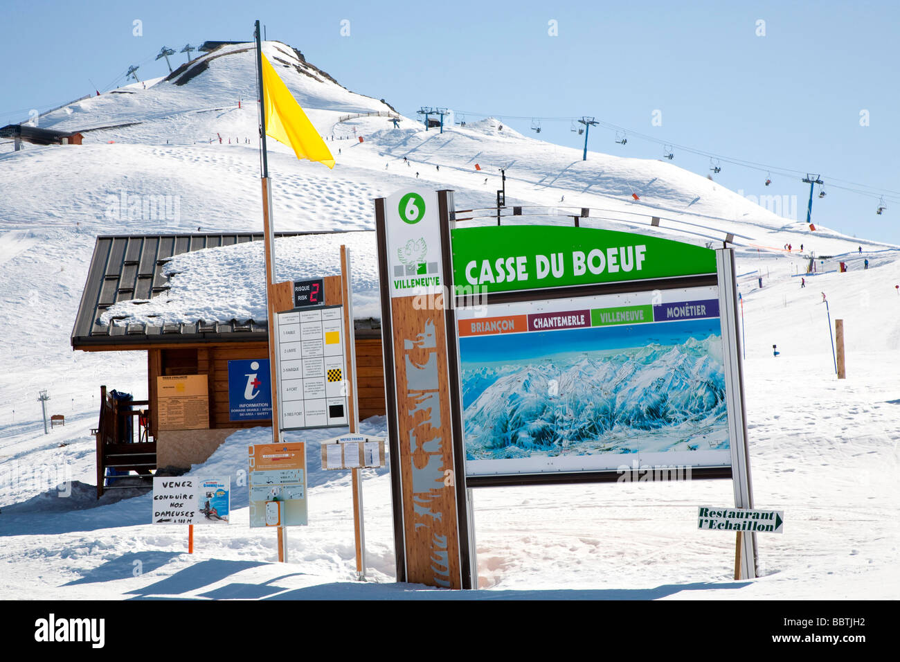 Casse du Beuf, ski run, Brianï¿½on, Serre-Chevalier, Francia, Europa Foto Stock