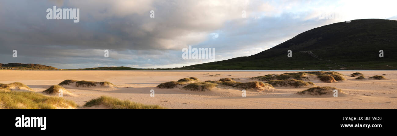 Traigh Scarista beach, Isle of Harris, Ebridi Esterne, Scozia, panoramica Foto Stock