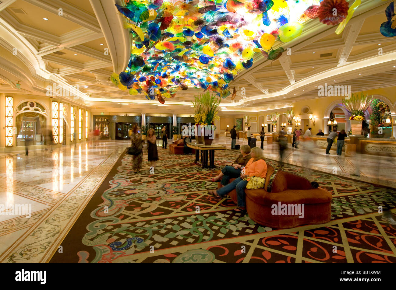 Vetro veneziano scultura sul soffitto del Bellagio Resort and Casino Las Vegas Nevada Foto Stock