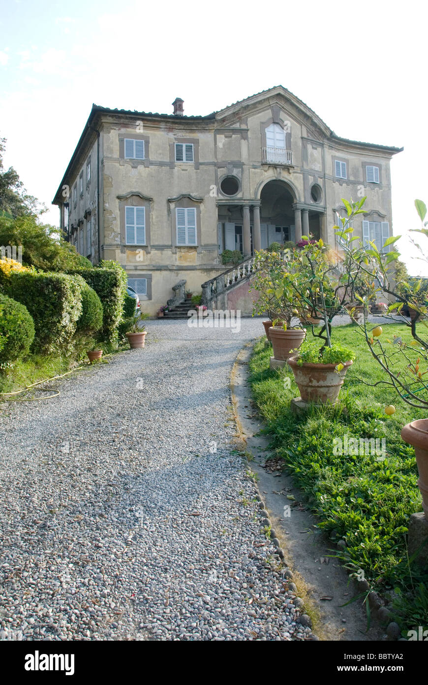 Ingresso alla Villa Lucca la Fabbrica di San Martino in colline lucchesi Foto Stock