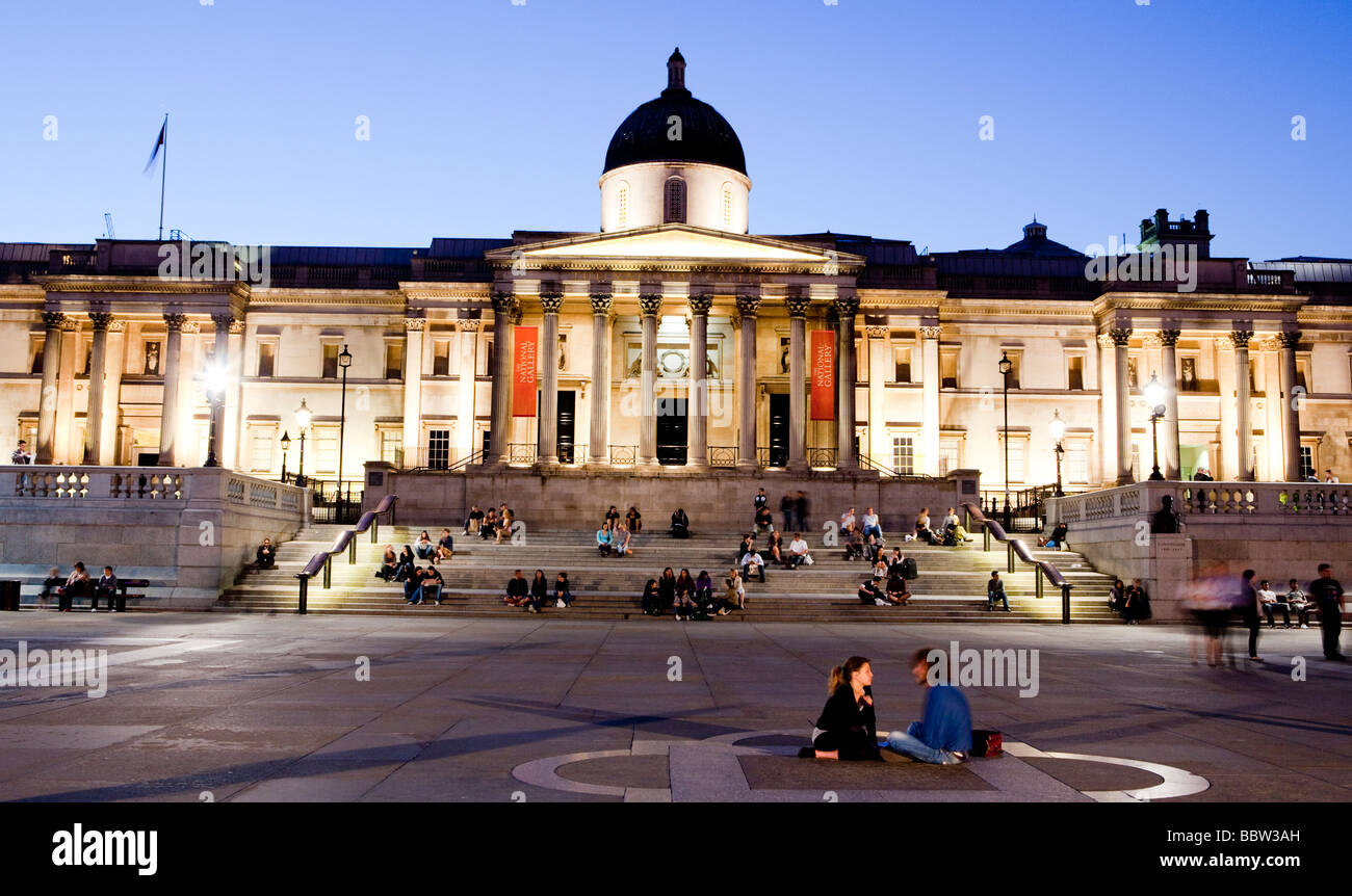 National Gallery in Trafalgar Square Londra Europa Foto Stock