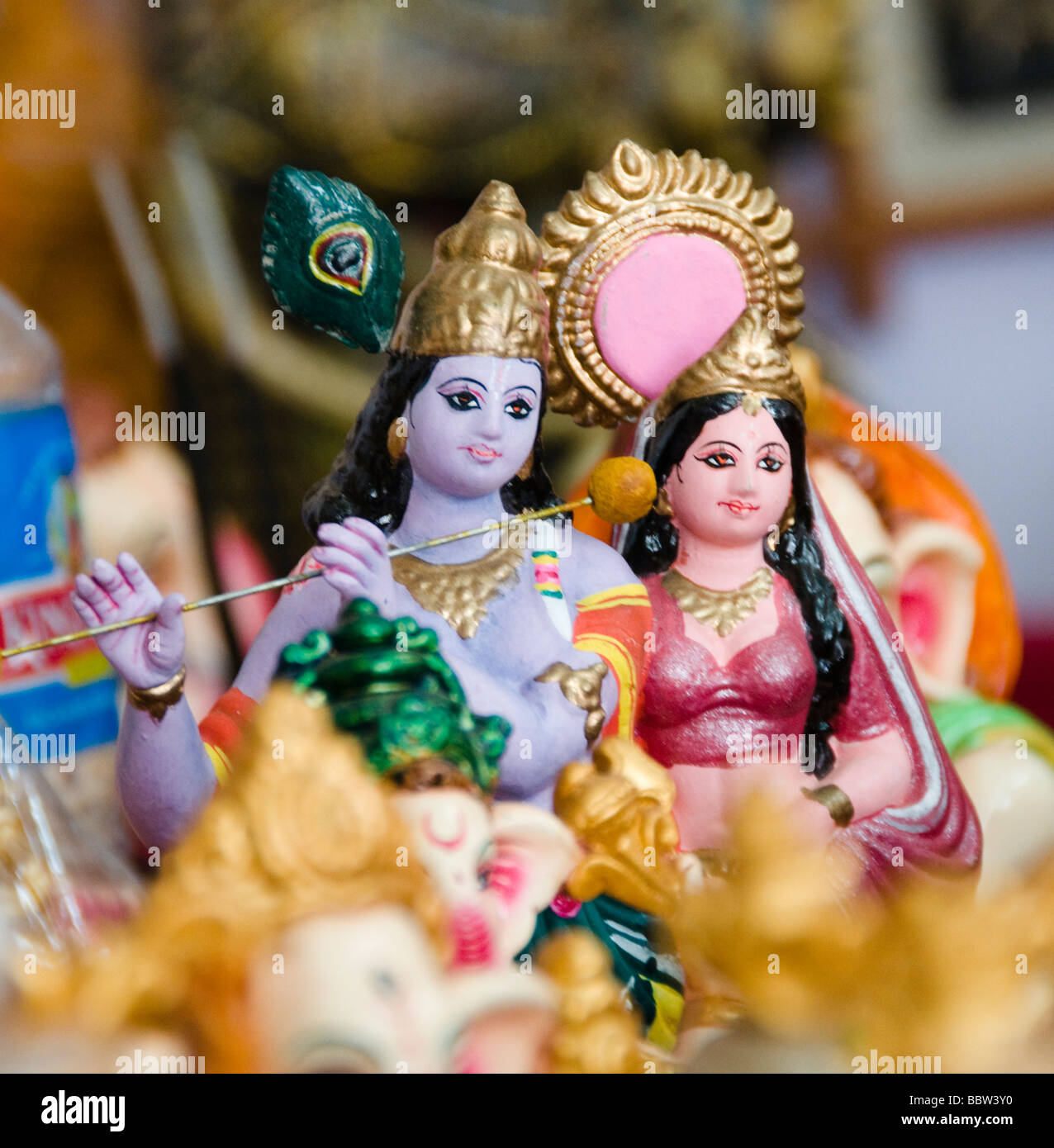 Dio indù idoli, artigianato in vendita in India Foto Stock