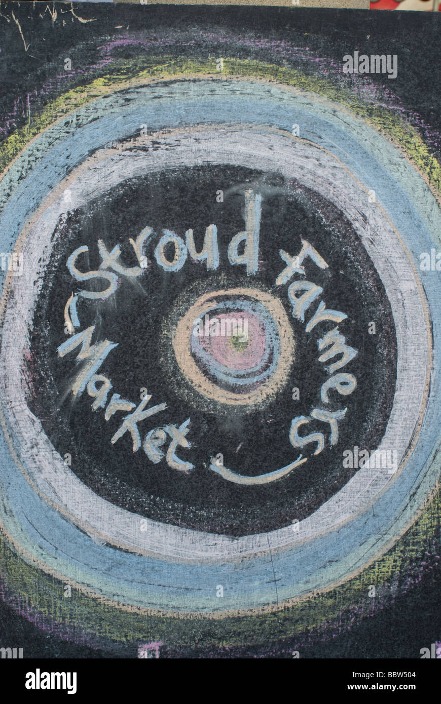 Stroud Mercato degli Agricoltori segno Foto Stock
