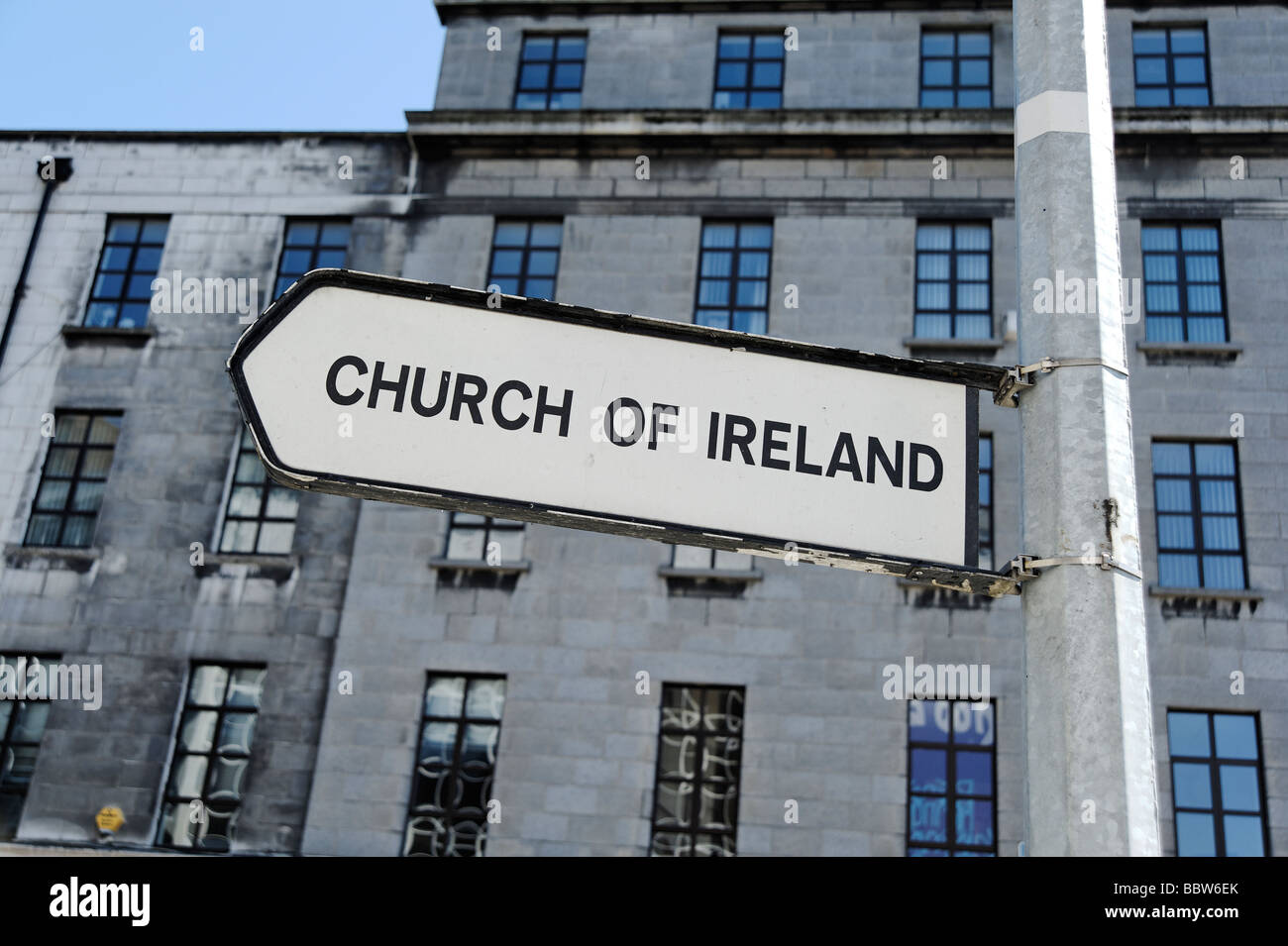 Chiesa di Irlanda segno nel centro di Dublino Repubblica di Irlanda Foto Stock